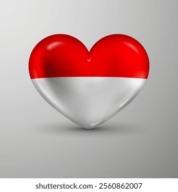 3d heart background with flag of Indonesia. An element of impact for the use you want to make of it.