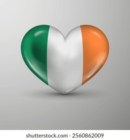 3d heart background with flag of Ireland. An element of impact for the use you want to make of it.