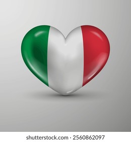 3d heart background with flag of Italy. An element of impact for the use you want to make of it.