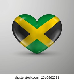 3d heart background with flag of Jamaica. An element of impact for the use you want to make of it.
