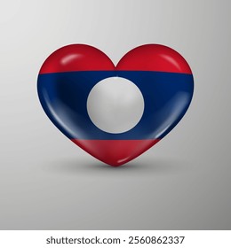 3d heart background with flag of Laos. An element of impact for the use you want to make of it.