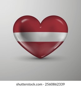 3d heart background with flag of Latvia. An element of impact for the use you want to make of it.