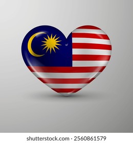 3d heart background with flag of Malaysia. An element of impact for the use you want to make of it.