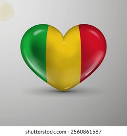 3d heart background with flag of Mali. An element of impact for the use you want to make of it.