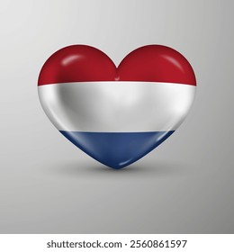 3d heart background with flag of Netherlands. An element of impact for the use you want to make of it.