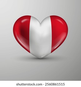 3d heart background with flag of Peru. An element of impact for the use you want to make of it.