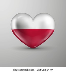 3d heart background with flag of Poland. An element of impact for the use you want to make of it.