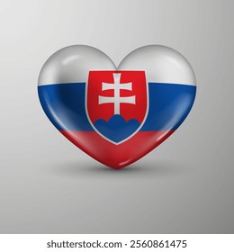 3d heart background with flag of Slovakia. An element of impact for the use you want to make of it.