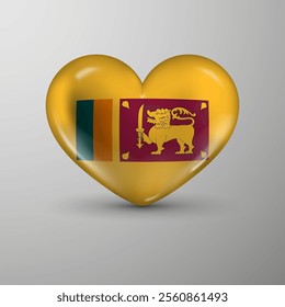 3d heart background with flag of SriLanka. An element of impact for the use you want to make of it.