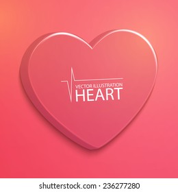 3D heart background. Vector illustration
