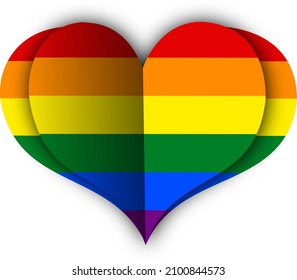 3D heart colored with LGBT flag