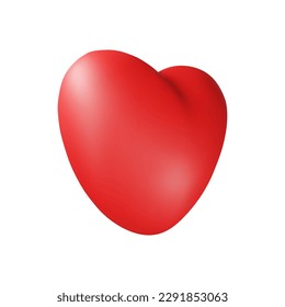 3D heart icon. Realistic illustration on a white background. Vector 10 EPS.