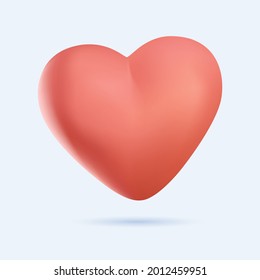 3D Heart icon vector 10 eps design. Like and Heart icon. Upvote likes button. Social nets red heart web buttons isolated on white background. Vector illustration. 3D heart illustration free to edit.
