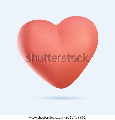 3D Heart icon vector 10 eps design. Like and Heart icon. Upvote likes button. Social nets red heart web buttons isolated on white background. Vector illustration. 3D heart illustration free to edit.