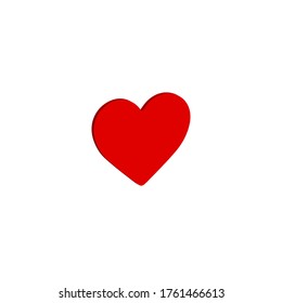 3D heart love icon - heart symbol, valentine day - romance illustration isolated