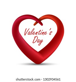 3D Heart love Invitation card Valentine's day abstract background, Design element for Happy Valentine's Day. Ready for your design, greeting card, banner. Vector illustration. - Vector