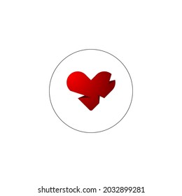 3.ᵉʳ corazón sobre fondo blanco
