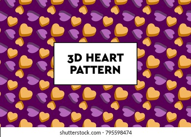 3D heart pattern. Ideal for Valentines day, wedding, proposal.