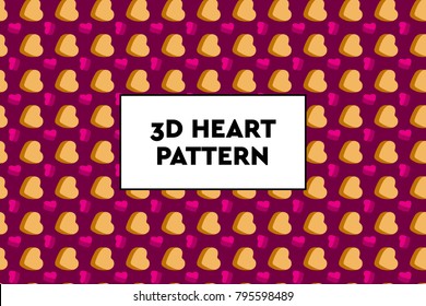 3D heart pattern. Ideal for Valentines day, wedding, proposal.
