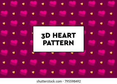 3D heart pattern. Ideal for Valentines day, wedding, proposal.