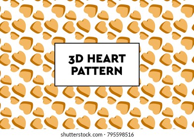 3D heart pattern. Ideal for Valentines day, wedding, proposal.