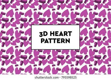 3D heart pattern. Ideal for Valentines day, wedding, proposal.