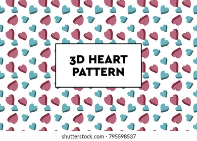 3D heart pattern. Ideal for Valentines day, wedding, proposal.