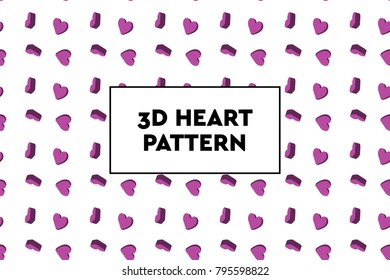 3D heart pattern. Ideal for Valentines day, wedding, proposal.