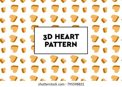 3D heart pattern. Ideal for Valentines day, wedding, proposal.