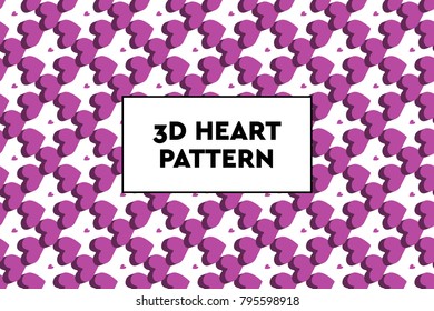 3D heart pattern. Ideal for Valentines day, wedding, proposal.