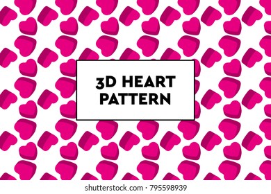 3D heart pattern. Ideal for Valentines day, wedding, proposal.