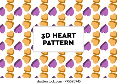 3D heart pattern. Ideal for Valentines day, wedding, proposal.