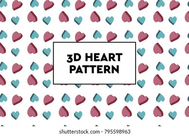 3D heart pattern. Ideal for Valentines day, wedding, proposal.
