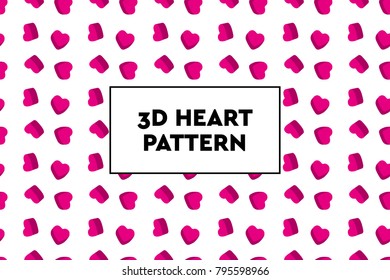 3D heart pattern. Ideal for Valentines day, wedding, proposal.