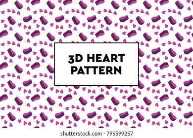 3D heart pattern. Ideal for Valentines day, wedding, proposal.