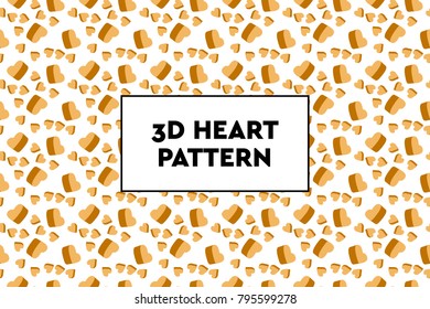 3D heart pattern. Ideal for Valentines day, wedding, proposal.