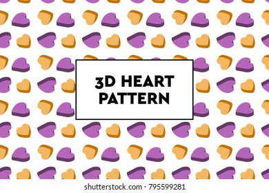 3D heart pattern. Ideal for Valentines day, wedding, proposal.