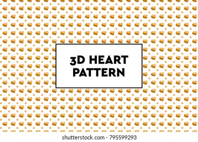 3D heart pattern. Ideal for Valentines day, wedding, proposal.
