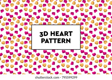 3D heart pattern. Ideal for Valentines day, wedding, proposal.