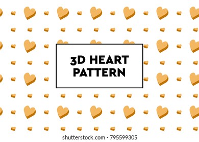 3D heart pattern. Ideal for Valentines day, wedding, proposal.