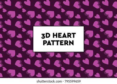 3D heart pattern. Ideal for Valentines day, wedding, proposal.