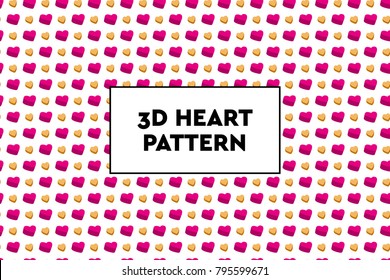 3D heart pattern. Ideal for Valentines day, wedding, proposal.