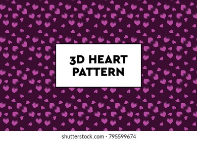 3D heart pattern. Ideal for Valentines day, wedding, proposal.