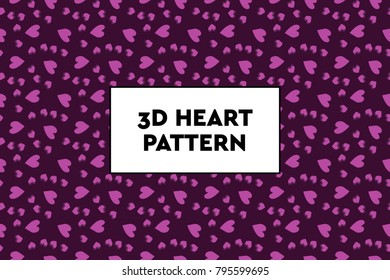 3D heart pattern. Ideal for Valentines day, wedding, proposal.