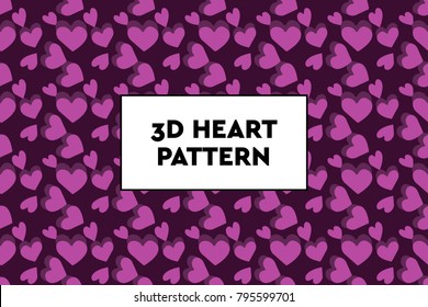 3D heart pattern. Ideal for Valentines day, wedding, proposal.