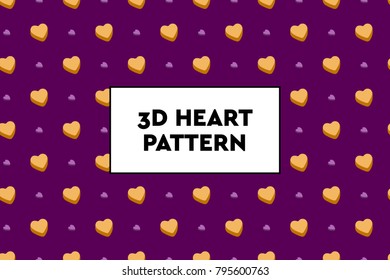 3D heart pattern. Ideal for Valentines day, wedding, proposal.