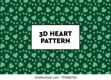 3D heart pattern. Ideal for Valentines day, wedding, proposal.
