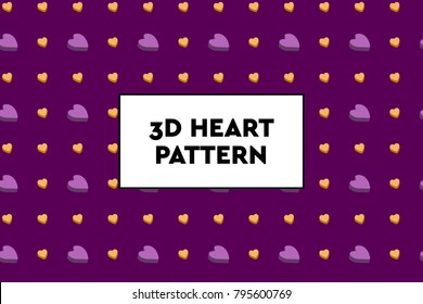 3D heart pattern. Ideal for Valentines day, wedding, proposal.