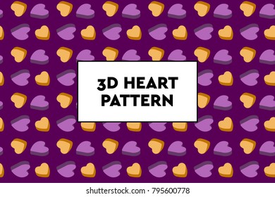 3D heart pattern. Ideal for Valentines day, wedding, proposal.