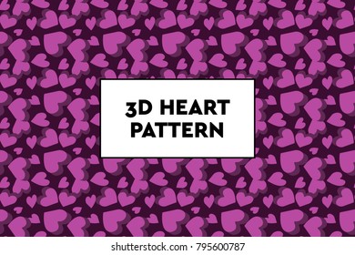3D heart pattern. Ideal for Valentines day, wedding, proposal.